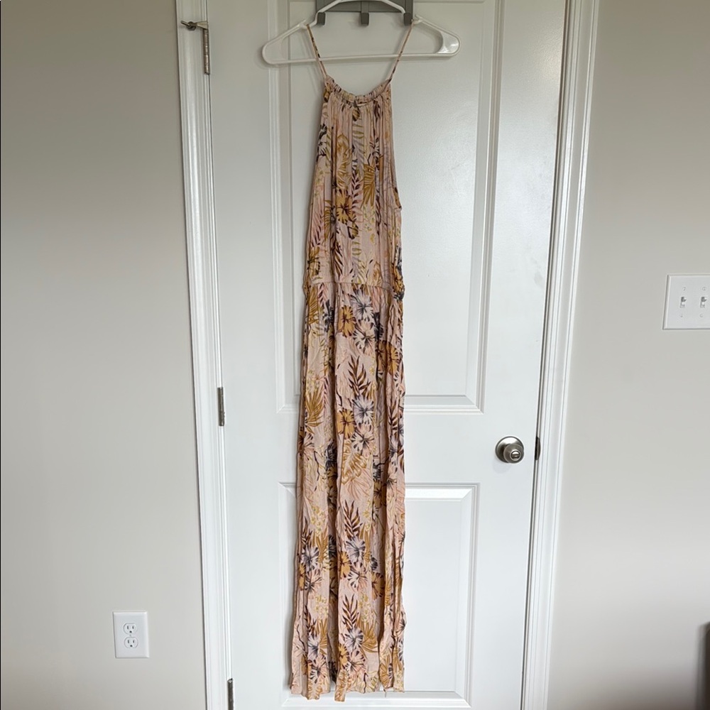 Rip Curl Pink and Yellow Maxi Dress